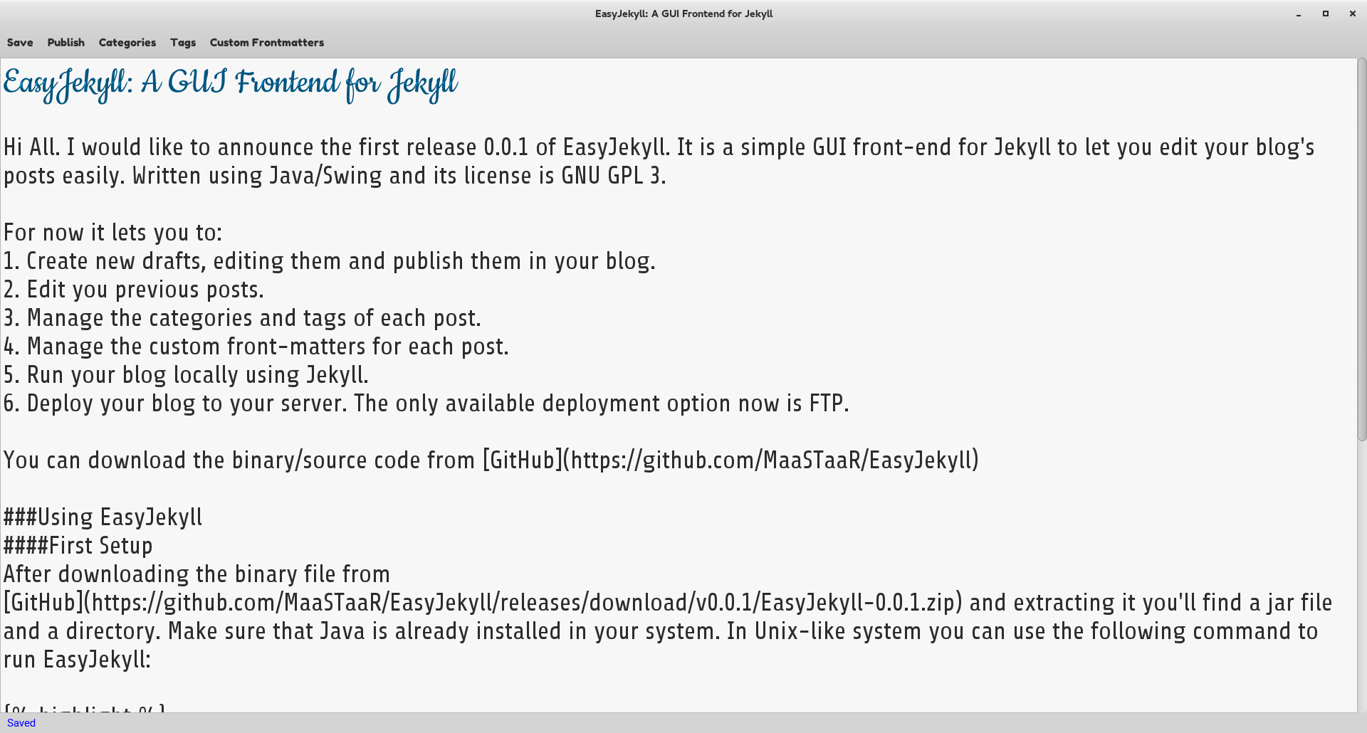 EasyJekyll's Editor